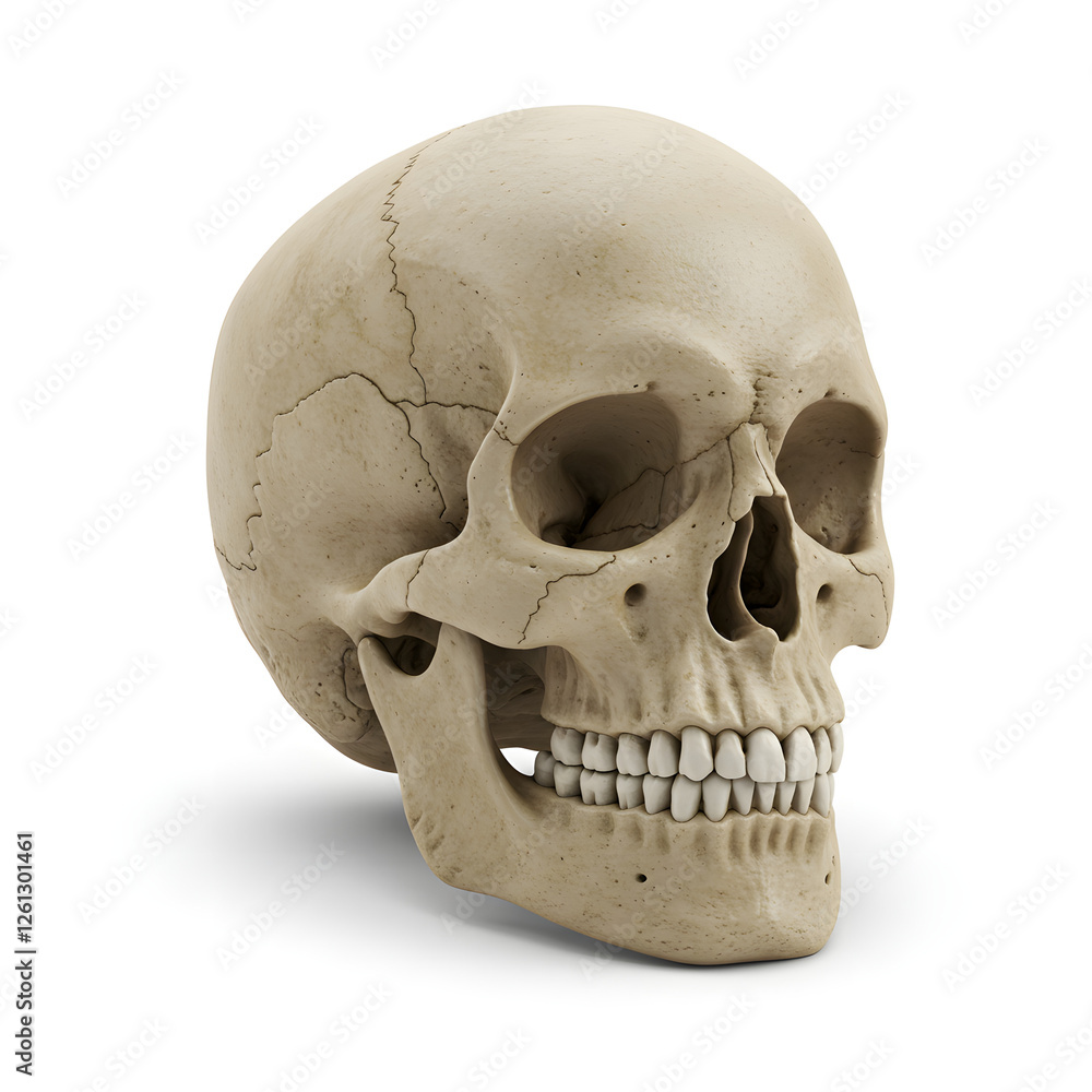 Naklejka premium human skull on white background
