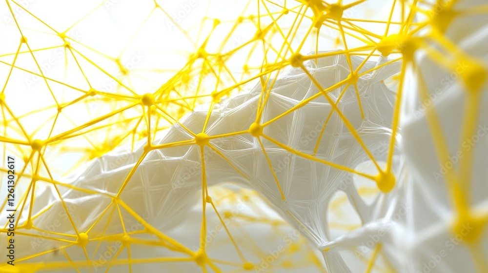 Fototapeta premium Innovative yellow-tech inspired design modern workspace visual artwork bright white environment creative perspective