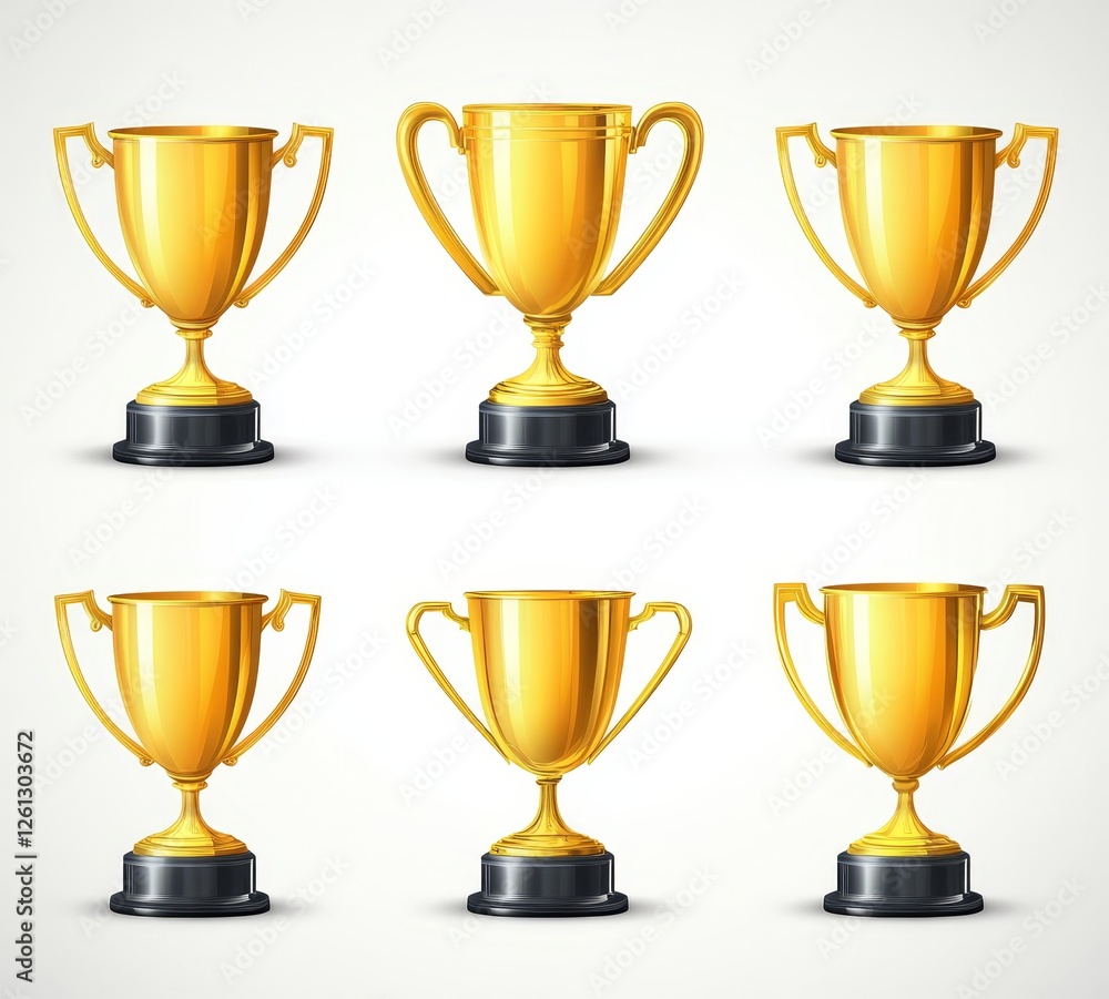 A golden trophy envisaged for the victors of the sport achievement award concept A golden trophy envisaged for the victors of the sport achievement award concept