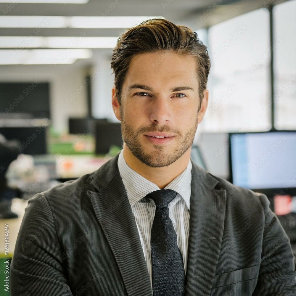 Portrait of a businessman in the office, business, work concept Portrait of a businessman in the office, business, work concept