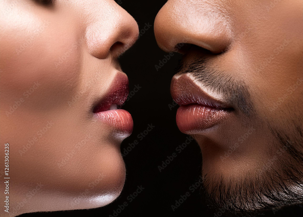Obraz premium Generated image of couples lips