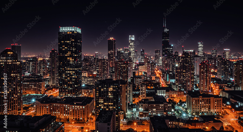 Fototapeta premium Vibrant Night Cityscape