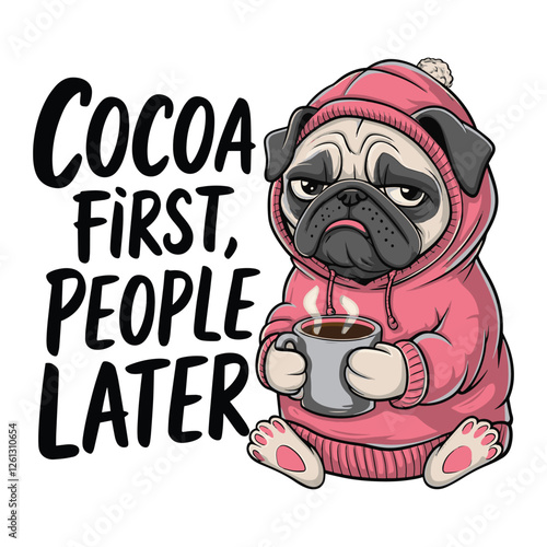 Cocoa First People Later T Shirt Design A Cozy Bulldog
