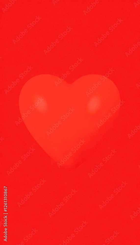 Glossy red heart on a red background for Valentine's Day Glossy red heart on a red background for Valentine's Day