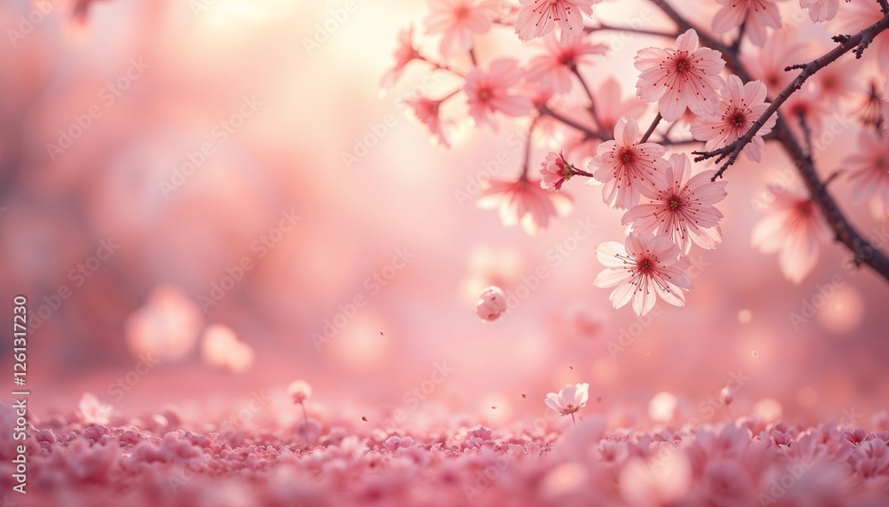 Cherry blossom petals serene scene with romantic mood
Cherry blossom petals serene scene with romantic mood