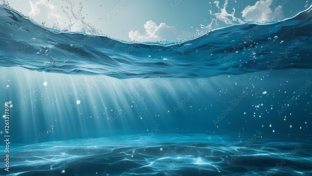 Sunlit Water with Wavy Patterns Beneath the Surface Sunlit Water with Wavy Patterns Beneath the Surface