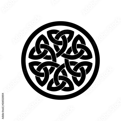 series of celtic knot trinity endless isolated on white background for tattoo logo icon symbol. vector illustration