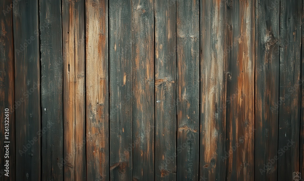 Naklejka premium A wooden wall with a rustic charm, showcasing different brown hues, providing a natural and textured surface.