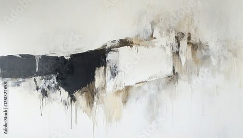 Abstract painting, light and dark, interior space, layered brushstrokes © idharmaian