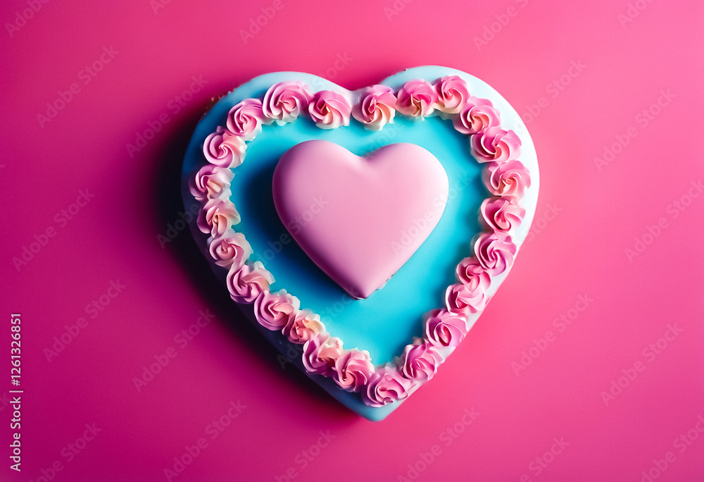 pink heart shaped cake against simple background ideal to add text pink heart shaped cake against simple background ideal to add text
