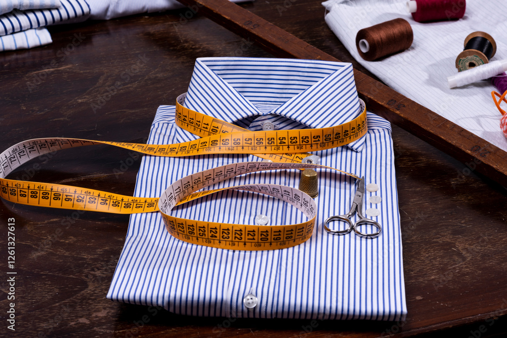 view of a tailored suit from a tailor in his studio