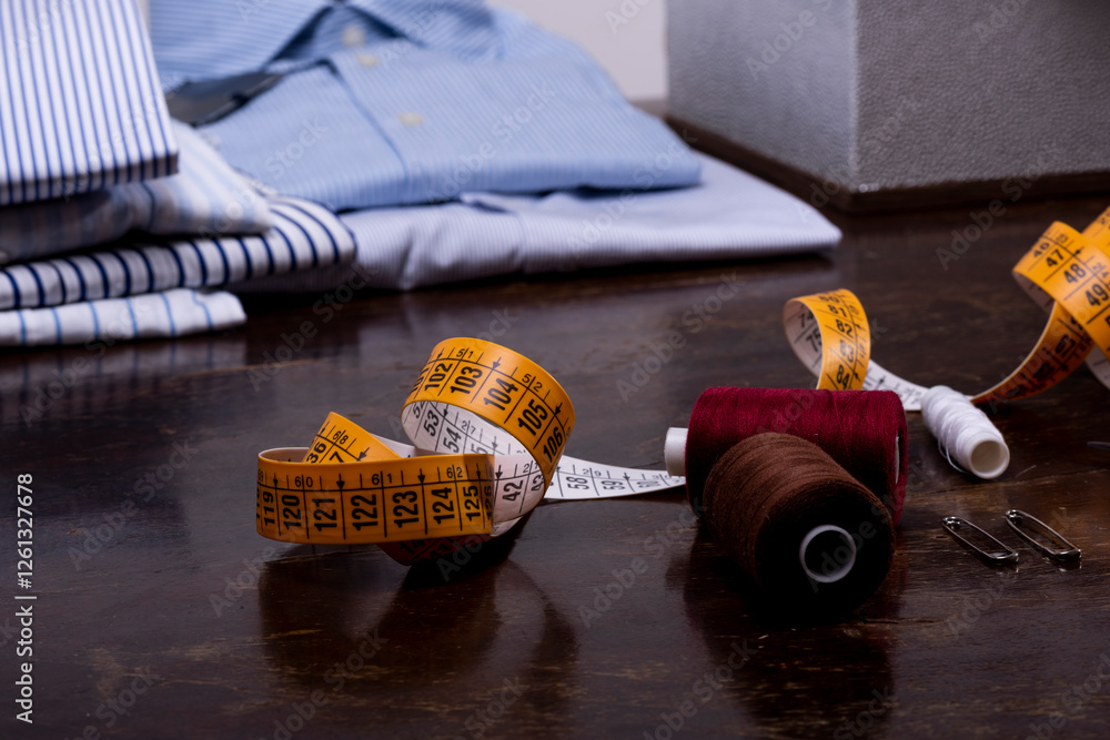 view of a tailored suit from a tailor in his studio