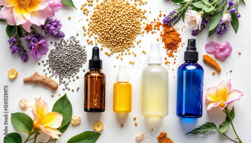 bottles of skincare products