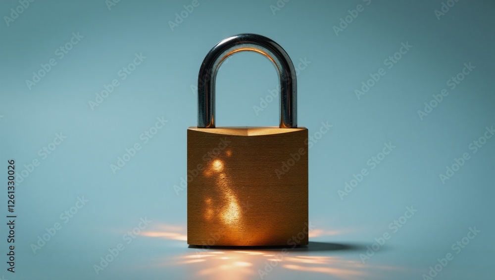 Naklejka premium Glowing metal padlock design concept for increased security