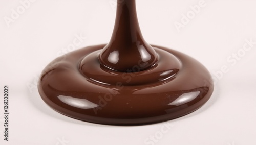 Melted chocolate with a rich glossy texture ideal for desserts and dishes isolated cut-out against background