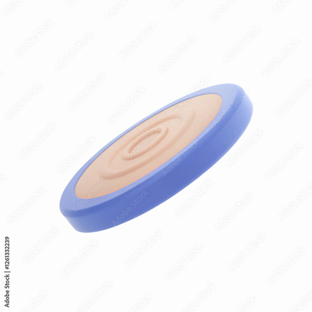 Minimalist Beige and Blue Circular Object with Geometric Pattern for Creative Design Applications Minimalist Beige and Blue Circular Object with Geometric Pattern for Creative Design Applications