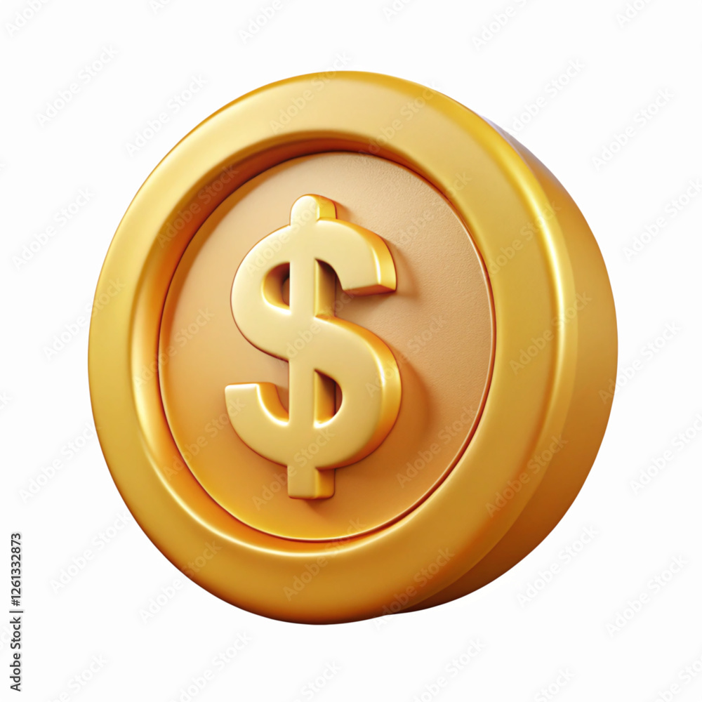 Golden Dollar Coin Isolated on Transparent Background for Financial and Cryptocurrency Concepts Golden Dollar Coin Isolated on Transparent Background for Financial and Cryptocurrency Concepts