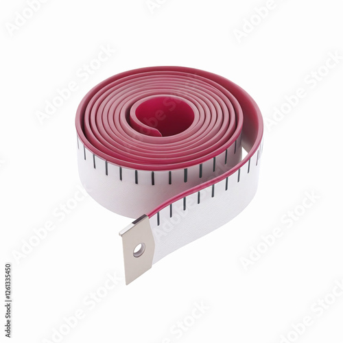 Rolled Flexible White Measuring Tape with Pink Lining for Tailoring and Precision Measurements