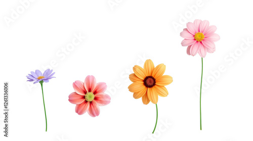 flowers on white background, transparent background png