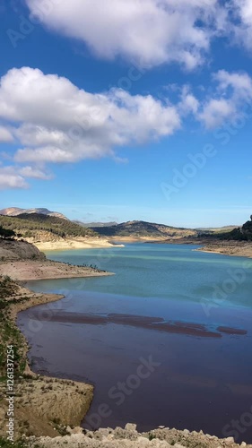Wallpaper Mural Guadalhorce or Guadalteba reservoirs are group of six reservoirs on the middle course of the Guadalhorce River and two of its largest tributaries: Turon River and Guadalteba River, Andalusia, Spain Torontodigital.ca
