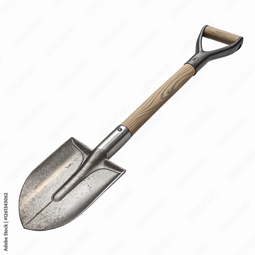 Metal Gardening Shovel with Wooden Handle for Digging Soil and Landscaping on Transparent Background Metal Gardening Shovel with Wooden Handle for Digging Soil and Landscaping on Transparent Background