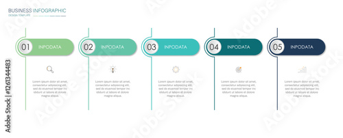 Infographic template five option process or step for business