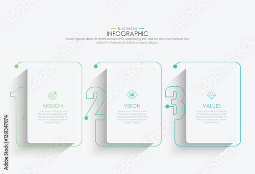 Mission vision values graphic design template eps 10 on white background	