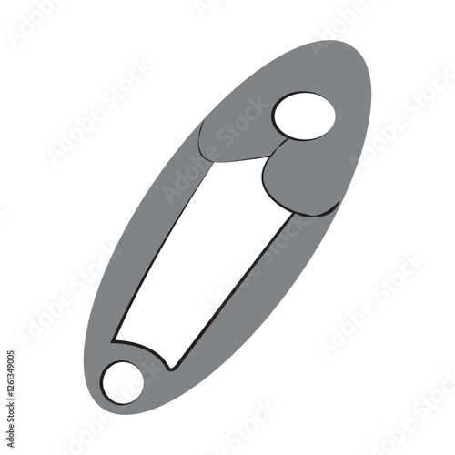 Simple Gray Cartoon Hairpin Vector