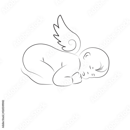  Logo illustration featuring a little boy with wings.