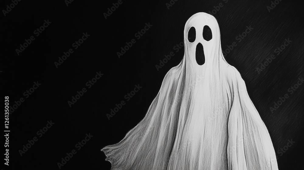 Drawing of Ghost, Like a Cartoon Drawing of Ghost, Like a Cartoon