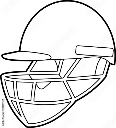 Cricket helmets outline vector