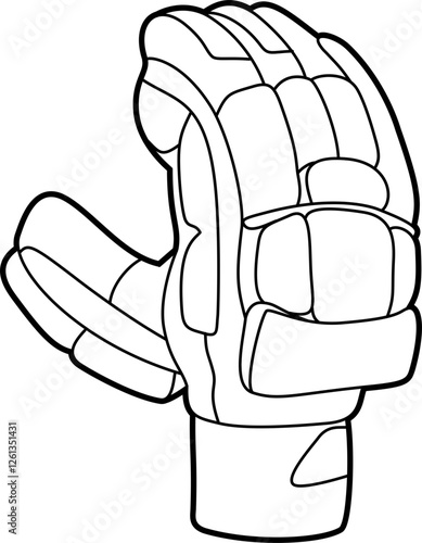 Cricket gloves outline vector