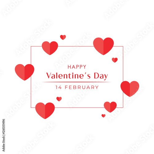valentine card with hearts