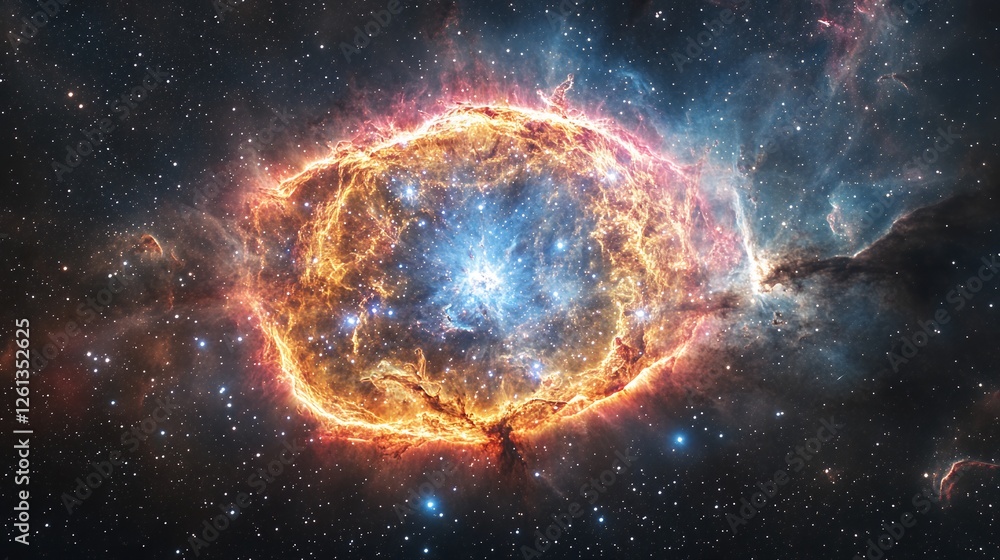 Stunning View of a Colorful Nebula in Deep Space Showcasing Vibrant Hues and Stellar Formations During Cosmic Exploration Stunning View of a Colorful Nebula in Deep Space Showcasing Vibrant Hues and Stellar Formations During Cosmic Exploration