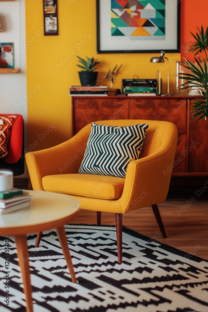 Fototapeta premium Colorful Retro Living Room