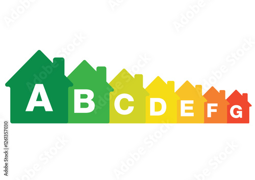 Bigger to Smaller Classification Home Energy Efficiency Scale Sustainability Economy Green Orange Yellow Red High to Low