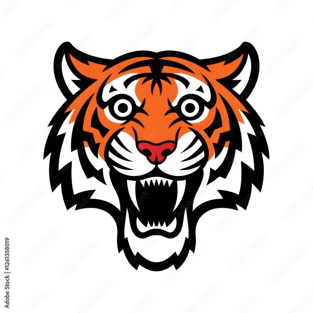 Fototapeta premium Roaring Tiger Head Mascot Illustration