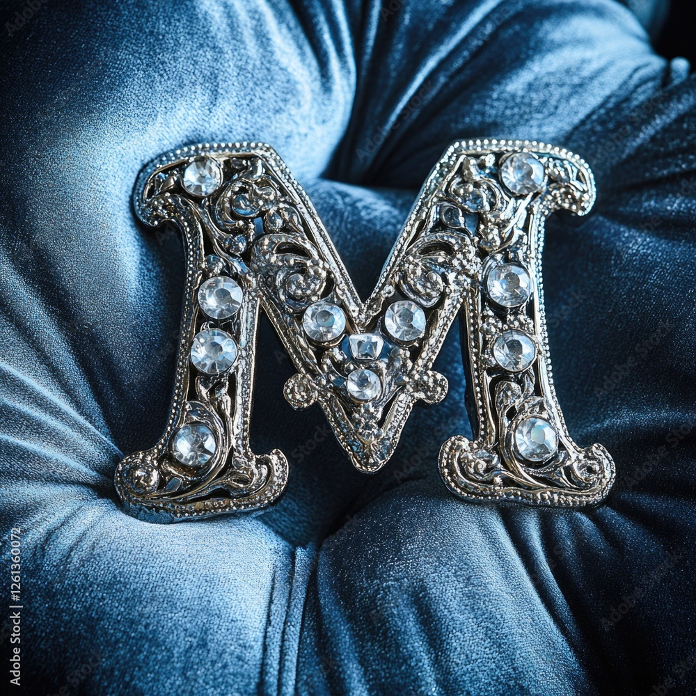 Obraz premium Decorative Letter M with Sparkling Decoration