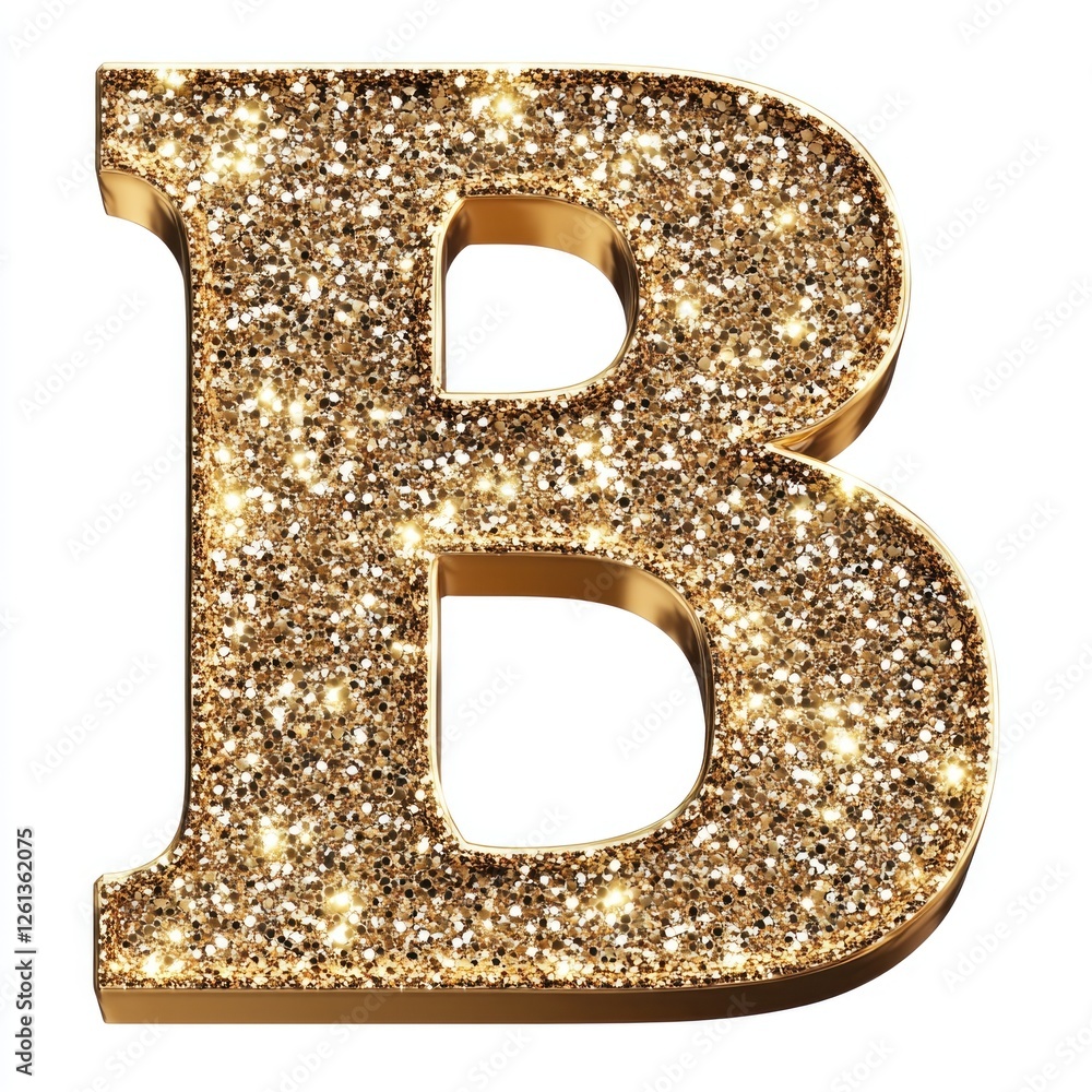 Shiny B Glitter Letter - Celebration Foil Shiny B Glitter Letter - Celebration Foil