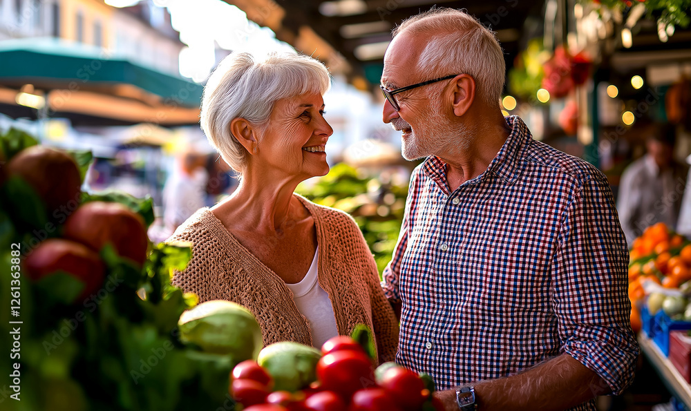 Fototapeta premium Finding Joy in Simple Market Moments