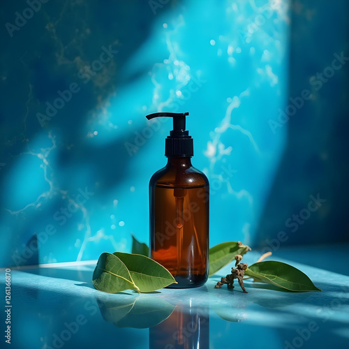 a dark amber glass bottle spray