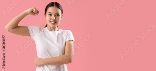 Young Asian woman after vac...