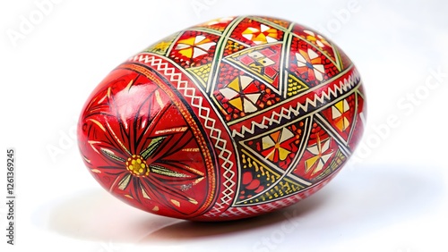 Decorated Easter Egg with Traditional Folk Art Design photo