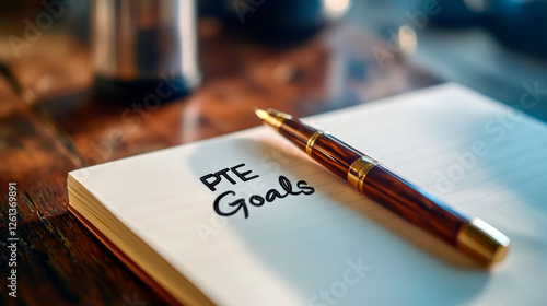 Wallpaper Mural White notepad with "PTE Goals" in calligraphy and pen Torontodigital.ca