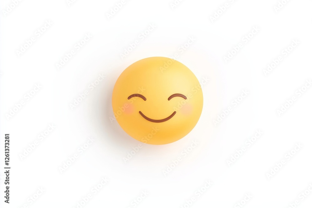 Fototapeta premium Expressive yellow smiley face design symbolizing positivity and communication in flat graphic style