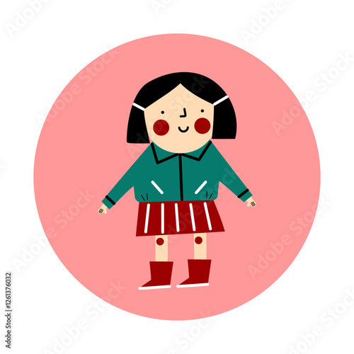 Adorable Character Girl in cute outfit