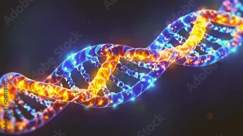 Futuristic Glowing DNA Helix – Biotechnology and Genetic Science Concept