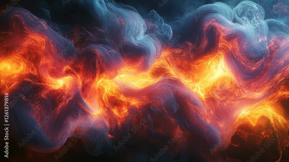 Fiery abstract lava flow digital art Fiery abstract lava flow digital art