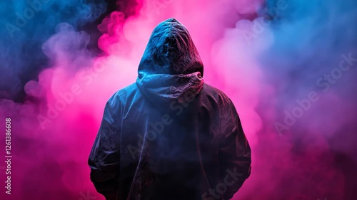 A hip hop rapper electrifying the crowd with vibrant smoke filling the air, setting the stage for an unforgettable night.