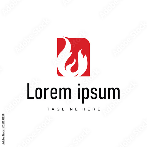 fire logo design template silhouette of fire burning illustration symbol simple flame